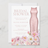 Elegantes Floral & Dress Schönes Brautparty Einladung (Vorderseite)