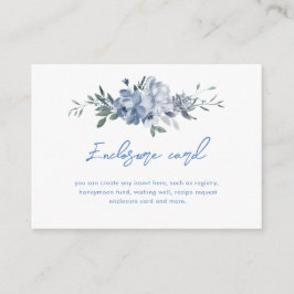 Elegantes floral Dusty Blue Brautparty Begleitkarte