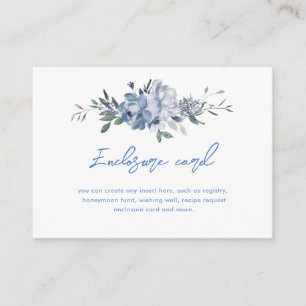 Elegantes floral Dusty Blue Brautparty Begleitkarte
