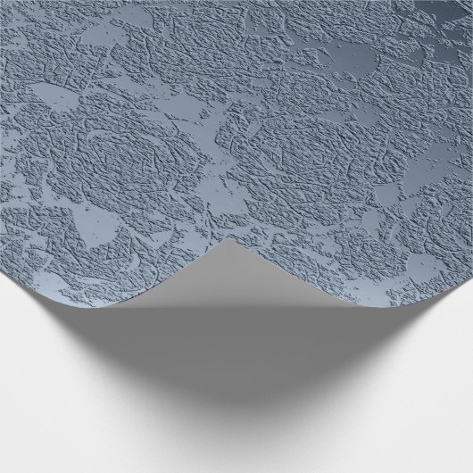 Elegantes floral Dusty Blue White Muster Geschenkpapier (Ecke)