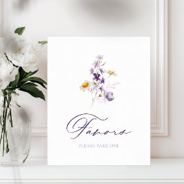 Elegantes Floral Favors-Zeichen Poster