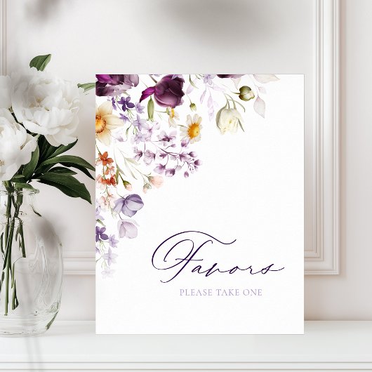 Elegantes Floral Favors-Zeichen Poster