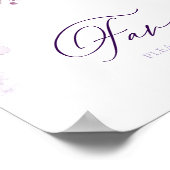 Elegantes Floral Favors-Zeichen Poster (Ecke)