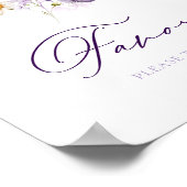 Elegantes Floral Favors-Zeichen Poster (Ecke)