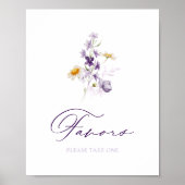 Elegantes Floral Favors-Zeichen Poster (Vorne)