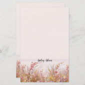 Elegantes Floral Feminine Personal Stationary Pape (Vorne/Hinten)