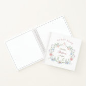 Elegantes Floral Frame Taufe Gästebuch Notizblock (Innenseite)