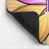 Elegantes, floral gestaltetes Glasmonogramm-Initia Mousepad (Ecke)