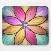 Elegantes, floral gestaltetes Glasmonogramm-Initia Mousepad (Vorne)