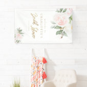 Elegantes Floral Gold Brautparty Willkommen Banner (Insitu)