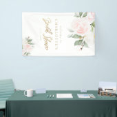Elegantes Floral Gold Brautparty Willkommen Banner (Messeveranstaltung)