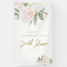 Elegantes Floral Gold Brautparty Willkommen