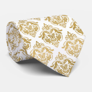 Elegantes Floral Gold Damaskus Geometrisches Muste Krawatte