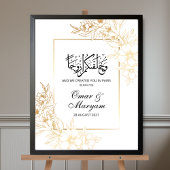 Elegantes Floral Gold Islamisches Hochzeitssymbol Poster
