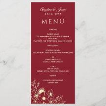 Elegantes Floral Gold und Burgund Hochzeit