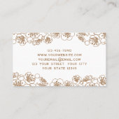 Elegantes Floral Gold Visitenkarte (Rückseite)