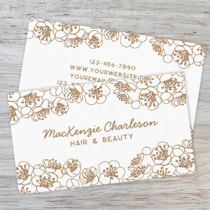 Elegantes Floral Gold Visitenkarte
