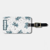Elegantes Floral Grunge Monogramm Gepäckanhänger (Vorderseite horizontal)