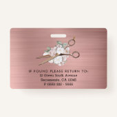 Elegantes Floral Hair Salon Mitarbeiter Foto Abzei Ausweis (Rückseite)