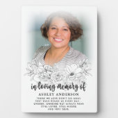 Elegantes Floral im Love Memory Foto Fotoplatte (Vorderseite)