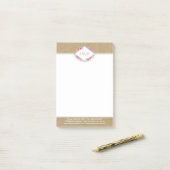 Elegantes Floral & Kraft Personal oder Geschäft Post-it Klebezettel (Auf Schreibtisch)