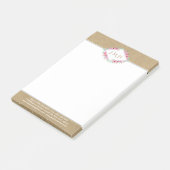 Elegantes Floral & Kraft Personal oder Geschäft Post-it Klebezettel (angewinkelt)