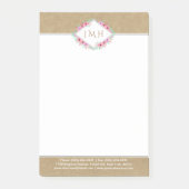 Elegantes Floral & Kraft Personal oder Geschäft Post-it Klebezettel (Vorderseite)
