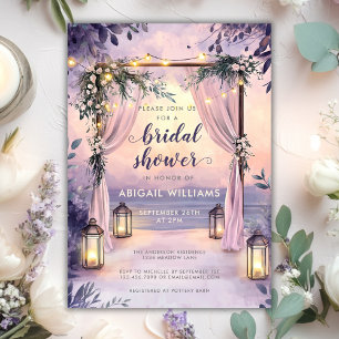 Elegantes Floral Lanterns Garden Brautparty Einladung
