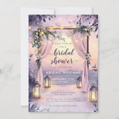 Elegantes Floral Lanterns Garden Brautparty Einladung (Vorderseite)