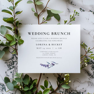 Elegantes Floral Lavender Post Wedding Brunch Einladung