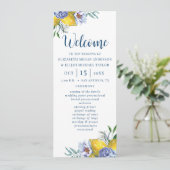Elegantes Floral Lemon Hochzeitsprogramm Einladung (Stehend Vorderseite)
