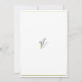 Elegantes Floral Lily Gold Calligraphy Brautparty Einladung (Rückseite)