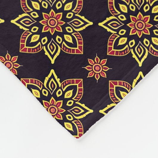 Elegantes Floral Mandala Muster Fleecedecke (Ecke)