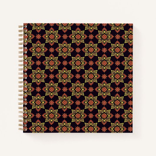 Elegantes Floral Mandala Muster Notizblock (Vorderseite)