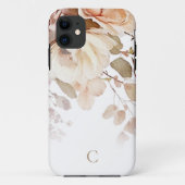Elegantes Floral Monogramm Case-Mate iPhone Hülle (Rückseite)