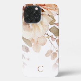 Elegantes Floral Monogramm iPhone 13 Pro Max Hülle