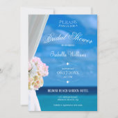 Elegantes Floral Ocean Beach Summer Brautparty Einladung (Vorderseite)