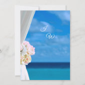 Elegantes Floral Ocean Beach Summer Brautparty Einladung (Rückseite)