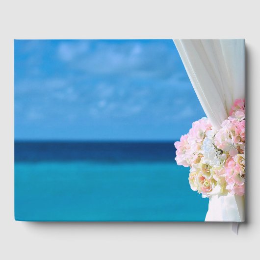 Elegantes Floral Ocean Beach Summer Brautparty Gästebuch (Rückseite)