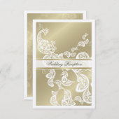 Elegantes Floral Peacock Weißes Hochzeitessen Reze Einladung (Vorne/Hinten)