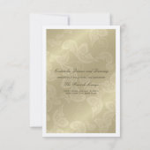 Elegantes Floral Peacock Weißes Hochzeitessen Reze Einladung (Rückseite)