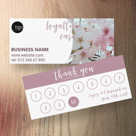 ELEGANTES FLORAL PINK BUSINESS LOGO 10 LOYALTY CAR