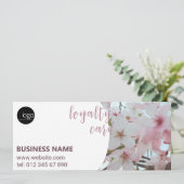 ELEGANTES FLORAL PINK BUSINESS LOGO 10 LOYALTY CAR (Stehend Vorderseite)