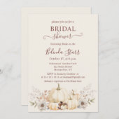 Elegantes Floral Pumpkins Fall Brautparty Einladung (Vorne/Hinten)