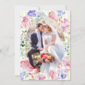 Elegantes Floral Regency Foto Hochzeit Save The Date (Rückseite)