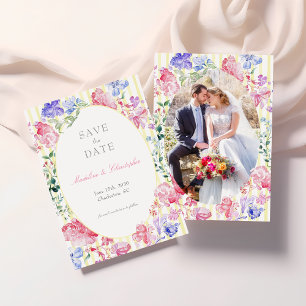Elegantes Floral Regency Foto Hochzeit Save The Date