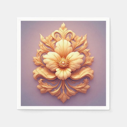 Elegantes Floral Relief Design mit Verzierten Deta Serviette (Vorderseite)