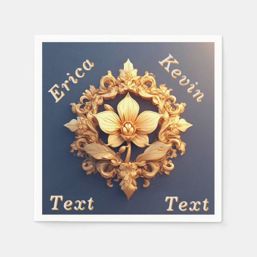 Elegantes Floral Relief Design mit Verzierten Deta Serviette (Vorderseite)