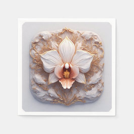 Elegantes Floral Relief Design mit Verzierten Deta Serviette