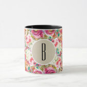 Elegantes floral Rustic Chic Kraft Monogram Custom Tasse (Zentrum)